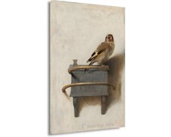 Het Puttertje - Carel Fabritius schilderijen - Vogel - Dieren - Oude Meester - Muurdecoratie klassiek - Schilderijen canvas - Wanddecoratie woonkamer - Woonaccessoires - Canvas 50x70 cm