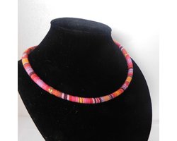 Hetty'S - Ibiza collier - van kleurrijke stof - met veelkleurige magneetsluiting - kan ook als armband