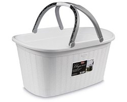 Heupwasmand 'Elegance' - 35 Liter - Wasmand met handgrepen - Wit