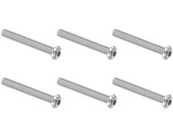 Hex Shank Lenskop Schroeven 6 Stuks 5/16-18 UNC X 2-1/2 Inch RVS, Volledige Draad voor Meubels en Klusprojecten, Duurzaam en Roestvrij