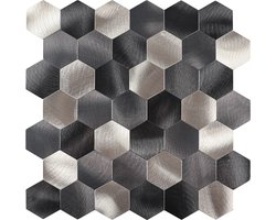 Hexagon Aydo Black Steel - Zelfklevend Mozaïek Wandtegel