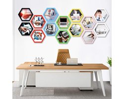 Hexagon Fotolijst - Wanddecoratie Fotolijst - Muur Decoratie - Uniek Polygon Ontwerp - 15 cm - Geel
