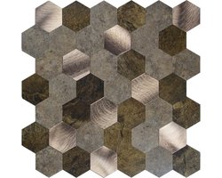 Hexagon Koper - Zelfklevend Mozaïek Wandtegel