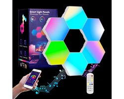 Hexagon LED Wandlamp - Zeshoekige RGB Gaming Decoratielamp met Afstandsbediening