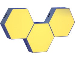 Hexagon Licht Panelen – 3 Stuks Hexagon lampen - met App & Afstandsbediening - Led lamp - Wandlamp binnen - Game Verlichting - 16 Miljoen Kleuren