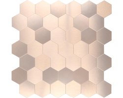Hexagon Rosé Goud - Zelfklevend Mozaïek Wandtegel