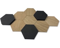 Hexagonale Houten Wanddecoratie Nature - Eenvoudig te Monteren