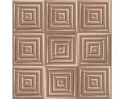 Hexagone 3D vierkant koper modern (vliesbehang, bruin)