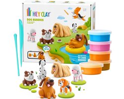Hey Clay Honden vrienden, HONDEN Speelse plastic massa + accessoires, klei, 15 kleuren