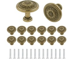 HEZIVO® Deurknoppen voor Kasten - Vintage Kastknoppen - Antieke Meubelknop - Lade Knoppen - 14 Stuks
