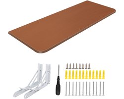 HEZIVO® Klaptafel Wandmontage - Wandtafel - Vouwtafel Ruimtebesparend - 60 x 30 x 1,6 cm - Bruin