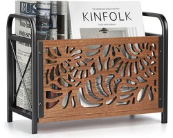 HEZIVO® Krantenbak - Lectuurbak - Tijdschriftenhouder - Magazinehouder - Tijdschriftenrek - 33 x 26 x 17 cm - Hout