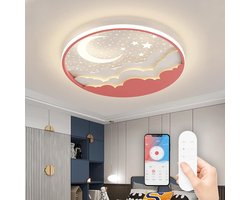 HEZIVO® Plafondlamp Kinderkamer - Plafonlicht Meisjes Kamer - Met Afstandsbediening - Dimbaar - Roze