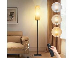HEZIVO® Stalamp LED - Vloerlamp Woonkamer - Hoeklamp Dimbaar - Sfeerlamp Slaapkamer - Met Afstandsbediening en Timer