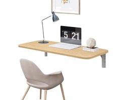 HEZIVO® Wandbureau Inklapbaar - Wandtafel - Klaptafel - 60 x 30 x 1,6 cm - Hout - Walnoot