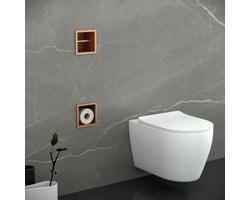 H&F Inbouw Toiletrolhouder Geborsteld Koper – Reserve- en Toiletrolhouder – Wand Inbouw Toiletrolhouder Badkamer