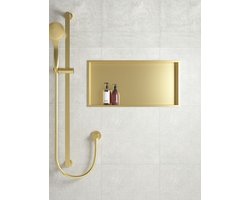 H&F Inbouwnis 30x60x7 cm – Geborsteld Goud – Douchenis – Badkamer Wandnis