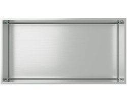 H&F Inbouwnis 30x60x7 cm – Geborsteld RVS – Douchenis – Badkamer Wandnis