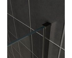 H&F Inloopdouche 140x200 cm – Douchewand Mat Zwart – Rookglas – 8 mm Veiligheidsglas – Antikalk Coating