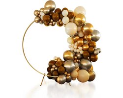HFL Goods Metalen Decoratieve Achtergrond Boog - Chroom Goud Rose- 200 CM - Bruiloft - Baby Shower - Verjaardag
