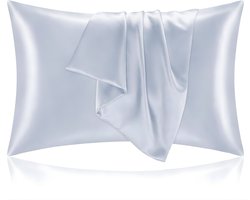 HG Aesthetics Satijnen Kussensloop 50x70 cm – Beauty Pillow voor Huid & Haar – Anti Rimpel & Anti Klit – Zacht als Zijde – Zilver