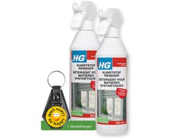 HG kunststof intensief reiniger - 2 Stuks - inclusief sleutelhanger