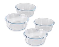 HGMD Ovenschalen Set - 4 Stuks - 370ML - Glas - Rond - Ovenschaaltjes 1 persoon - Ovenschaaltjes klein - Vaatwasserbestendig