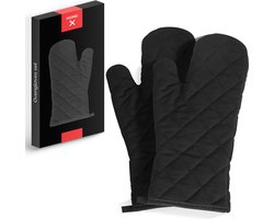 HGMD Ovenwanten - 2 Stuks - Extra lang - Hittebestendig tot 240 °C - Ovenhandschoenen - Zwart