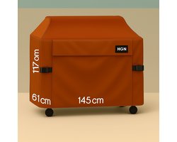HGN Outdoor- Luxe BBQ Hoes – 145 x 61 x 117 cm – Terracotta-600D Oxford Polyester – Waterdicht, UV-bestendig en Ademend