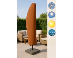 HGN Parasolhoes in Terracotta kleur voor Zweefparasol – 600D Canvas Polyester – Geschikt voor 2.75m tot 4.00m parasols – Inclusief Stok & Extra Grote Bewaarzak