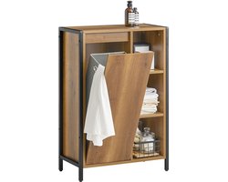 HHHK - Badkamerkast - Opbergkast - Met Wasmand - 30x60x90 cm - Badkamerkastje - Badkamermeubel - Badkamer Kastje - Vintage Bruin