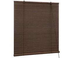 HHHK - Bamboe Rolgordijn - Donker Bruin - 80x160cm - Rolgordijnen - Geschikt voor Binnen en Buiten - Zonwerend - Lichtdoorlatend