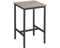 HHHK - Bartafel – 60x60x92cm - Bartafel Keuken – Bartafel Greige – Tafel – Eetkamer – Statafel - Keukentafel - Metaal - Hout