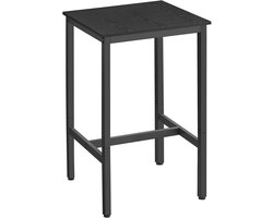 HHHK - Bartafel – 60x60x92cm - Bartafel Keuken – Bartafel Zwart– Tafel – Eetkamer – Statafel - Keukentafel - Metaal - Hout