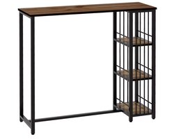 HHHK - Bartafel - Bartafel Keuken - Bartafel Zwart - Tafel - Statafel - Eetkamer - Keukentafel - Hout - Industrieel - Statafels