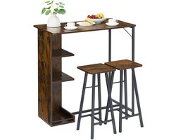 HHHK - Bartafel Keuken - Bartafel Hout - 50x91,5x90cm - Tafel - Statafel - Eetkamer - Keukentafel - Keukeneiland - Statafels Bruin