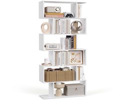 HHHK - Boekenkast - Boekenplank - 24x70x191,6cm - Wit - Hout - Opbergkast - Wandkast - Kast - Wandkastje - Plankenkast - Modern