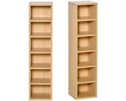 HHHK - CD DVD Kast - Boekenkast - Opbergkast - CD Kast - Vakkenkast - Set van 2 Stuks - Bruin - Opbergkasten - 19.2x21x88,3 cm