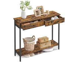 HHHK - Dressoir - Dressoir Kasten - Vintage Bruin - 30x100x80cm - Dressoir industrieel - Gangkast - Bijzettafel - Wandtafel
