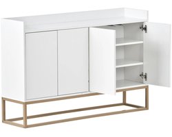 HHHK - Dressoir Kast - Dressoir Wit – 30x120x80cm – Wandkast – Met 4 Deuren – Wandkastje – Opbergkast – Woonkamer - Consolekast