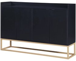HHHK - Dressoir Kast - Dressoir Zwart – 30x120x80cm – Wandkast – Met 4 Deuren – Wandkastje – Opbergkast – Woonkamer