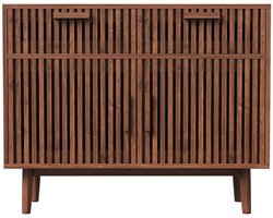 HHHK – Dressoir – Wandkast – Dressoir Kast – Opbergkast – Dressoir Kasten – Donker Bruin – 35x100x80cm – 2 lades - 2 deuren