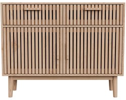 HHHK – Dressoir – Wandkast – Dressoir Kast – Opbergkast – Dressoir Kasten – Licht Hout Kleur – 35x100x80cm – 2 Lades - 2 Deuren