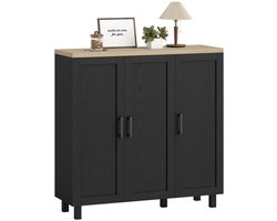 HHHK - Dressoir - Wandkast - Opbergkast - Dressoir Kasten - Keukenkast - Dressoir Zwart - industrieel - 30x90x90cm - Gangkast