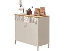 HHHK - Dressoir - Wandkast - Opbergkast - Keukenkast - Dressoir Kasten - Dressoir Beige - Modern - 40x80x76cm - Kasten - Gangkast