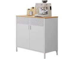 HHHK - Dressoir - Wandkast - Opbergkast - Keukenkast - Dressoir Kasten - Dressoir Wit - Modern - 40x80x76cm - Kasten - Gangkast
