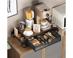 HHHK - Koffie Organizer - Thee Organizer - 28,5x55,5x12,7cm - Koffie Station - Keuken Organizer - Koffie Bar - Organizer Aanrecht
