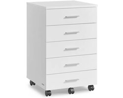 HHHK - Ladekast Bureau - Wit - Bureau Organizer - Ladeblok - Ladenkastje - Kantoorkast - Ladenkast op Wielen - Archiefkast