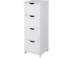 HHHK - Ladekast - Opbergkast - Ladekastje - Ladekasten Slaapkamer - Ladekast Wit - 30x30x80cm - Opbergkasten - Organizers - Hout