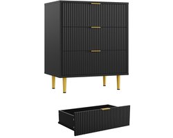 HHHK - Ladekast - Zwart - 39,5x60x74,8 cm - Opbergkast - Dressoir - Nachtkastje - Gangkast - Halkast - Kledingkast - Kast